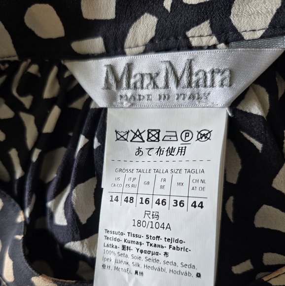 Max Mara Black and White Patterned Blouse Tunic Size 14 - Picture 2 of 6